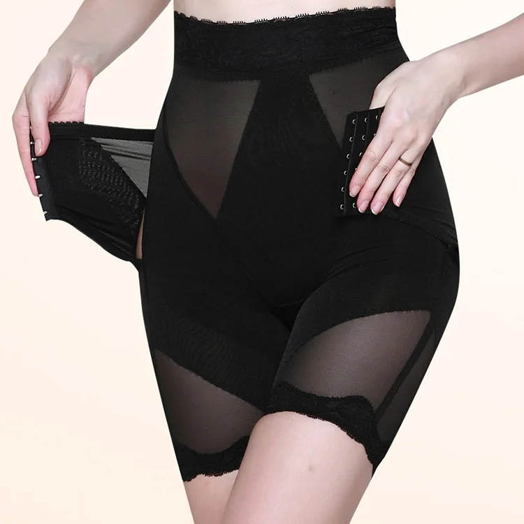 

Postpartum high-waisted Lapel Buckle Butt Shaper Breasted thin mesh Body shaping pants fajas modeladoras mujer butt shaper