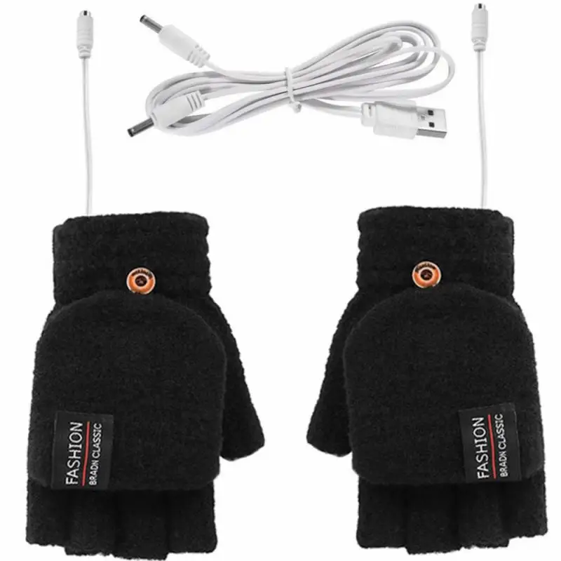 

Unisex Winter USB Electric Heated Gloves Double-Sided Heating Knitted Gloves Mittens Rechargable Waterproof Cycling Skiing Glove
