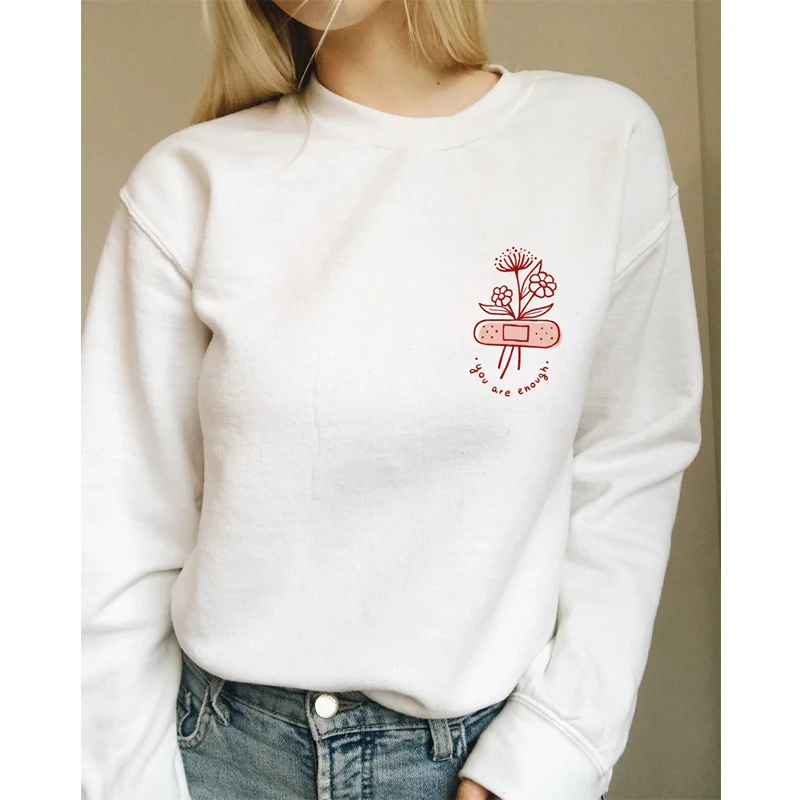Женский свитшот с цветочным принтом пуловер длинными рукавами и карманами |