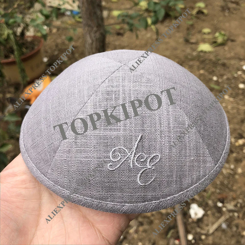 Белые льняные kippah, yarmulkes, шапки с черепами, kippot Свадебные kippot