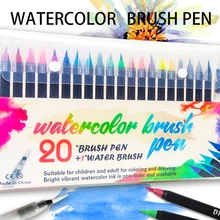 20 цветов маркеры Премиум мягкий набор акварельные кисти для украшения эффект лучше всего для раскрашивания манга комическая каллиграфия