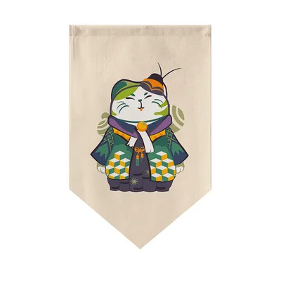 Японский стиль Lucky Cat мультфильм треугольный флаг Кухня Половина занавески s Висячие окна короткие занавески перегородки декоративные A74#5 - Цвет: 020