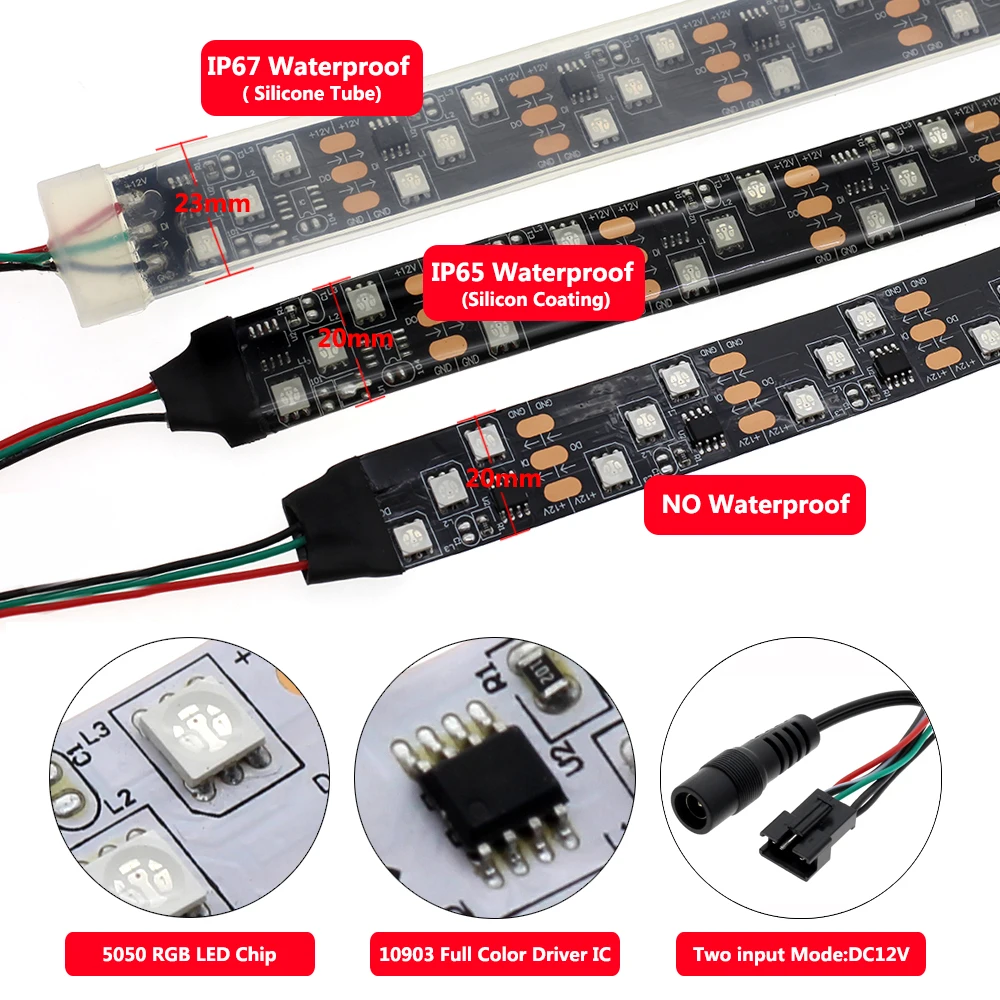  Horse Race LED Strip RGB Color Runing Changeable Flowing Water Light 5M 450LEDs + 133 Program RF Re - 4000056704185