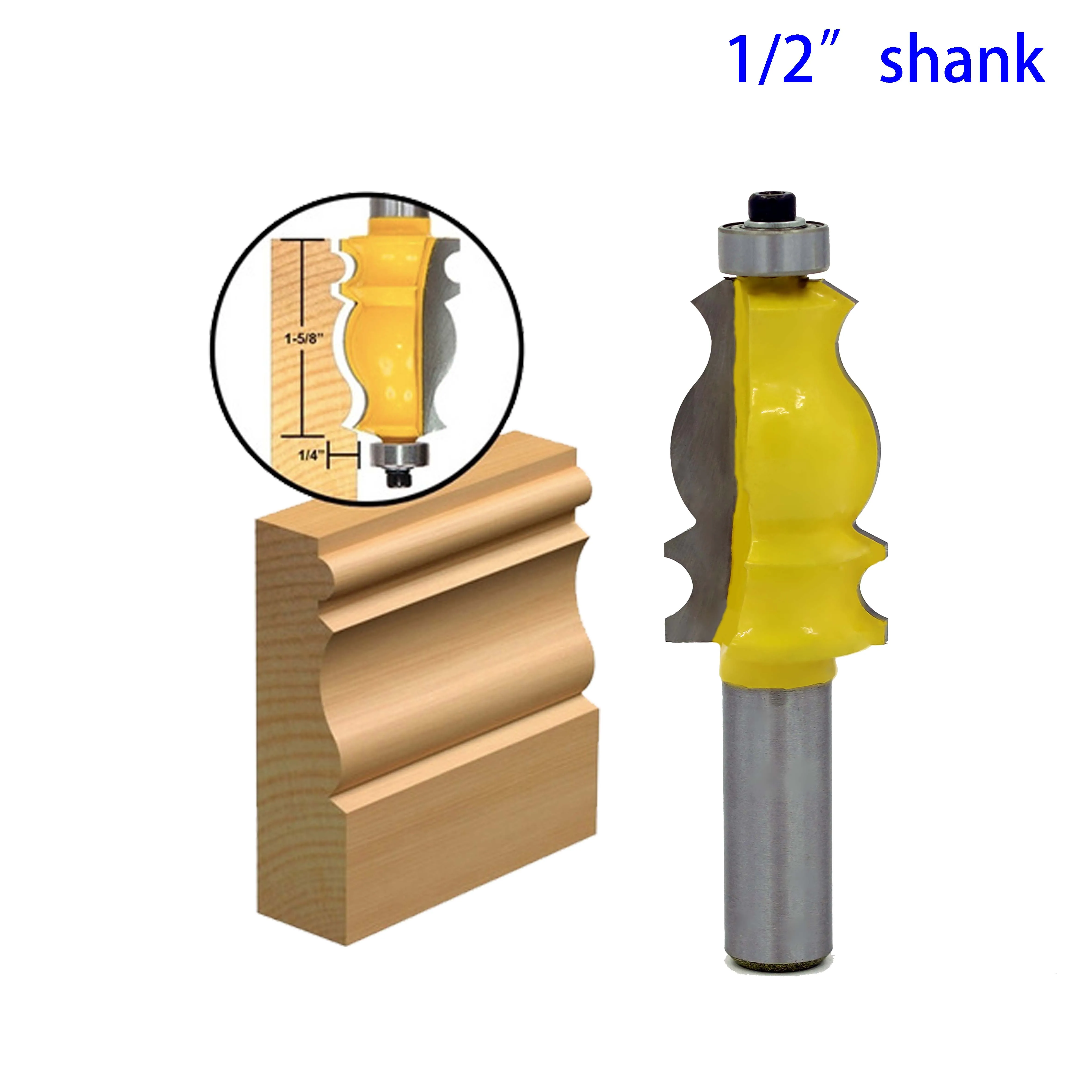 

1PC Architectural Molding Router Bit - 1/2" Shank Tenon Cutter for Woodworking Tools