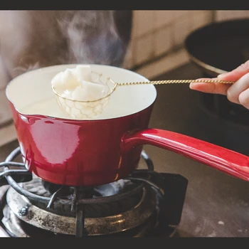 

Japanese single hand thickening enamel milk sauce pot noodle breakfast baby cooker jam pan electromagnetic oven gas general