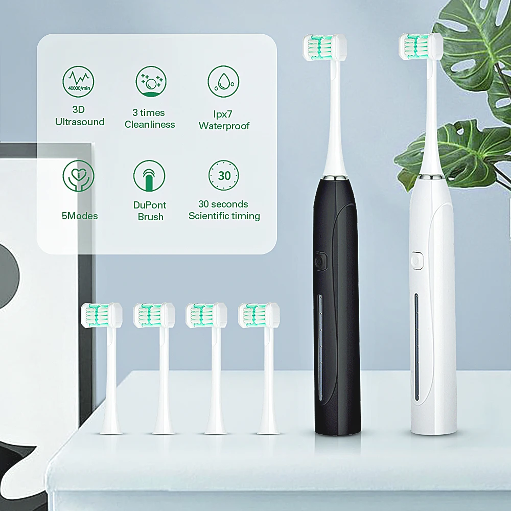 5 Mode Sonic Electric Toothbrush Three-Side USB Rechargeable 3D Ultrasonic Toothbrush U-Shaped Timer Brush Teeth Head For Adults 5 Mode Sonic Electric Toothbrush Three-Side USB Rechargeable 3D Ultrasonic Toothbrush U-Shaped Timer Brush Teeth Head For Adults