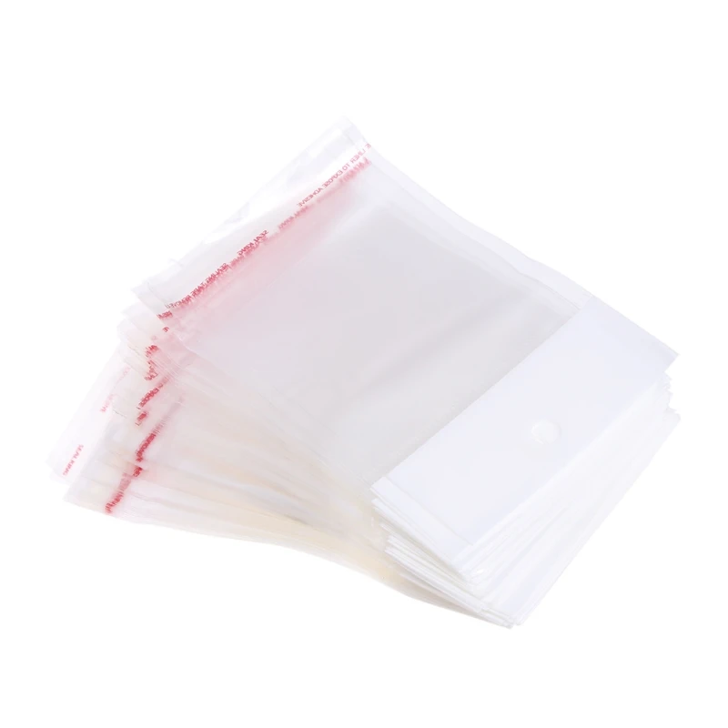 

100 Pcs/Set Plastic Packing Bag Transparent Self Adhesive OPP Jewelry Seal 6x8cm 634D