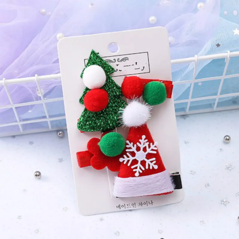 Новые рождественские заколки для девочек 4 шт./компл. прекрасный Лось с Заколки для волос для детей принцесса Заколки для волос заколка аксессуары для волос