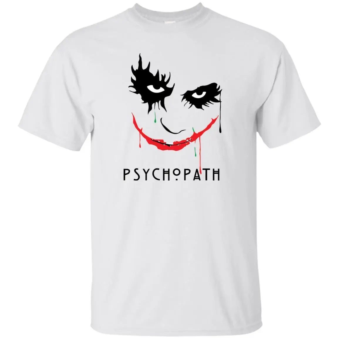 Джокер Хит Леджер Темный рыцарь психопат черный унисекс футболка 100% хлопок для