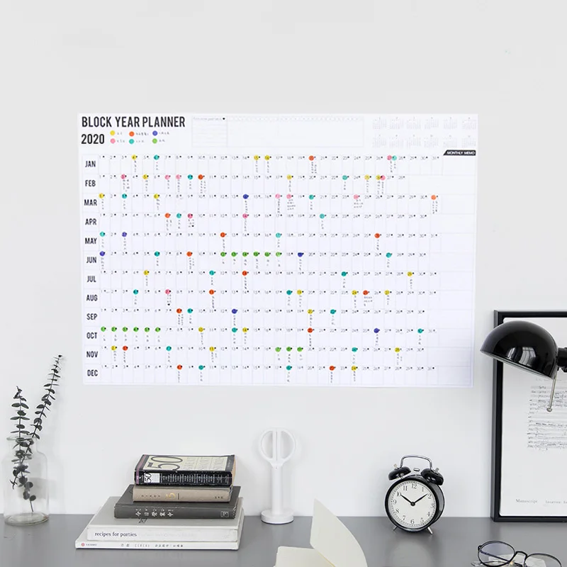 Calendar Wall Calendar 365 Days Countdown Diary Calendar With 2 Sheet Mark Stickers School Office Supply