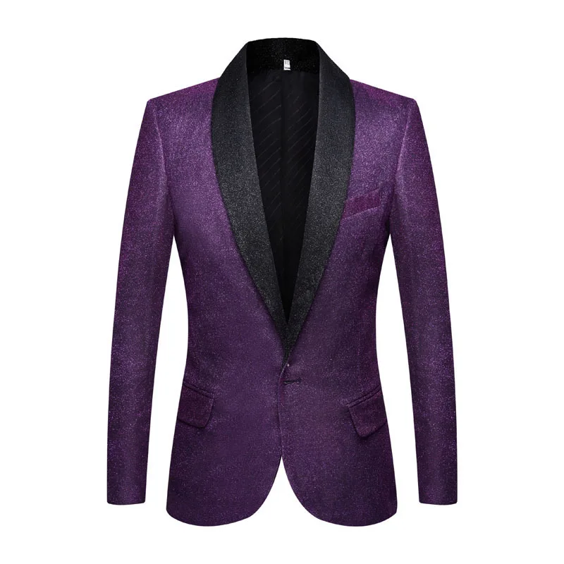 PYJTRL мужские блестящие золотые фиолетовые комплекты из 2 предметов последние конструкции пальто брюки свадебные костюмы смокинги для вечеринки выпускного вечера певцы одежда