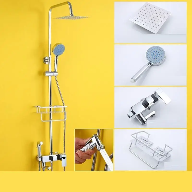 Набор для душа Banheiro Lavabo Electronica Dusche timna Ducha Doucheset panel Colonne De Regadera Preto Eletrico Douche Chuveiro - Цвет: Version H