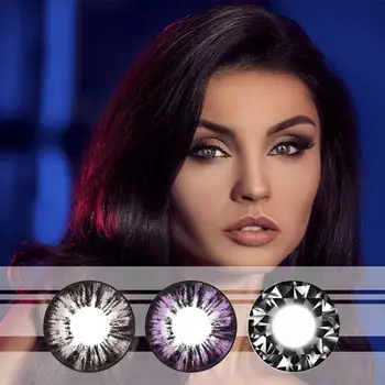 

2pcs/pair Mrs.H Dazzling Diamond Series Contact Lenses Natural Style Colored Glasses Quality Materials Made Blocking Daily UV