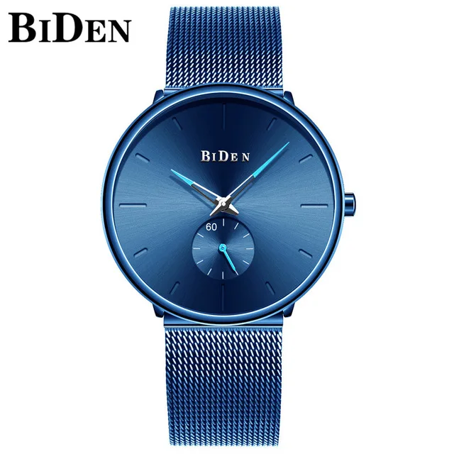 Reloj Hombre BIDEN Top Brand Luxury Men Watches Waterproof Ultra Thin Date Wrist Watch Male Mesh Strap Casual Quartz Clock - Цвет: Color 10