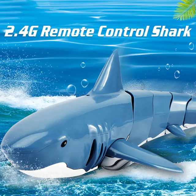 RC Simulation Shark Toys 2.4G 4CH Waterproof Electric Remote Control Shark Boat Swimming Pool Bathroom Children Toys Gift 1