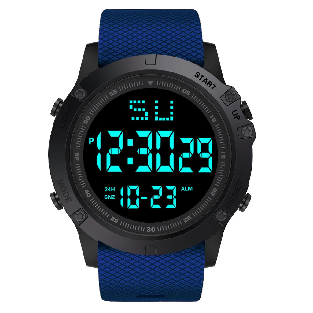Модные мужские часы светодиодный цифровой Дата Военные Наручные часы Спортивная Резина кварцевые часы мужские будильники водонепроницаемые цифровые часы