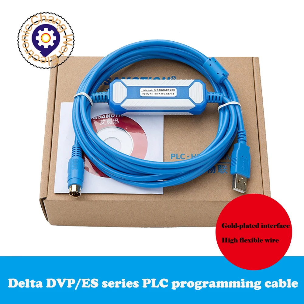 

USB-ACAB230 for Delta PLC Programming Cable USB TO RS232 Adapter For USB-DVP ES EX EH EC SE SV SS Series Cable