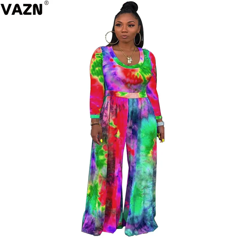 VAZN TH3369 новые сексуальные высококачественные комбинезоны для молодых девушек с длинным рукавом, женские шифоновые длинные широкие комбинезоны