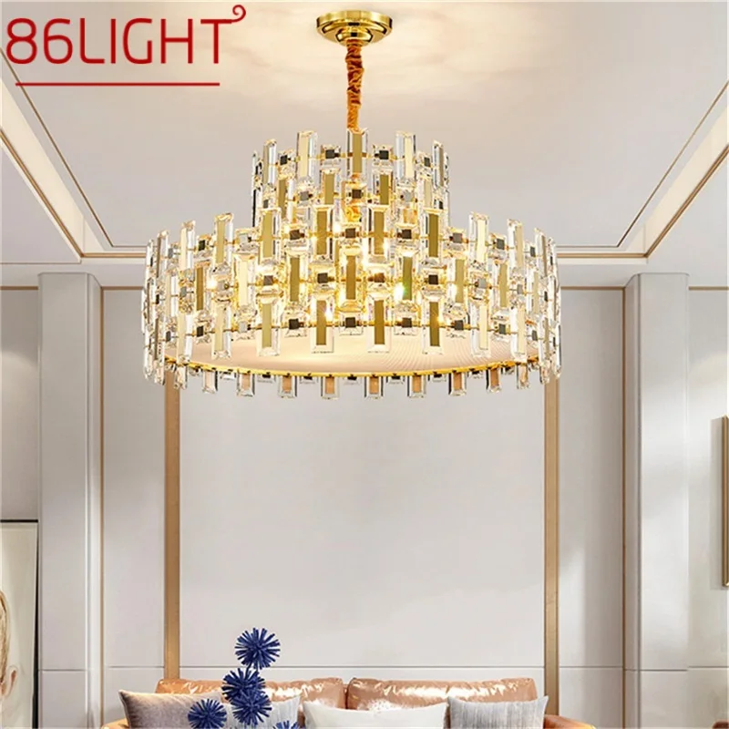 

86LIGHT Postmodern Pendant Light Creative Gold Chandelier LED Luxury Crystal Lamp For Home Decoration