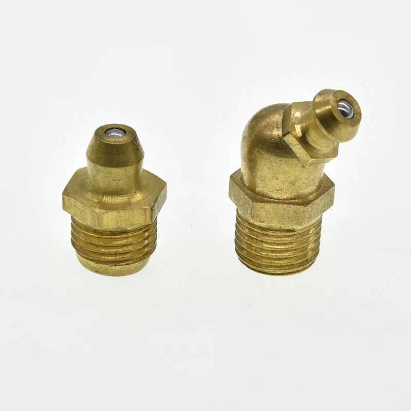 M6 M8 M10 M12 M14 1/4 1/8 3/8 1/2 Male thread Grease zerk nipple Oil mouth 0 45 90 Degree