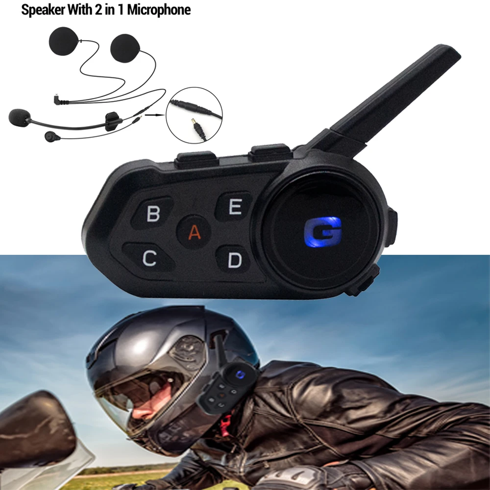 Bluetooth T20s Motorcycle Intercom Helmet Headset Headphone Speaker FM Radio G 