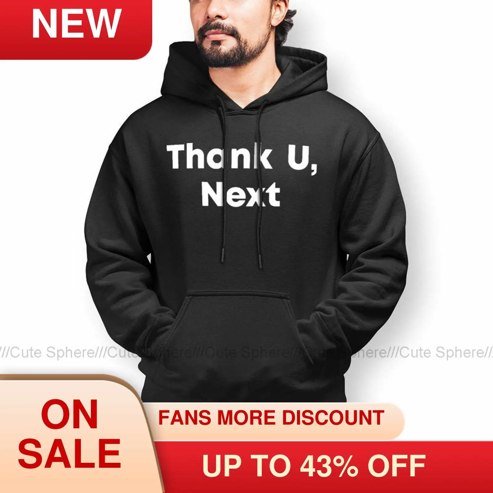 

Casual Ariana Grande Thank U Next Hoodie Streetwear Warm Hoodies Long Cotton Pullover Hoodie Men Big