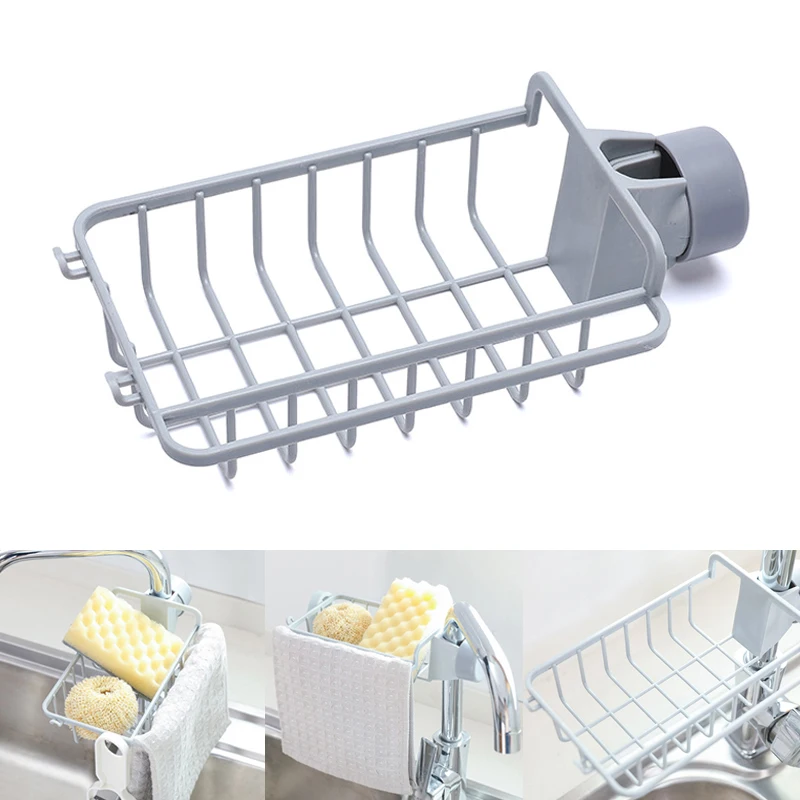 

Drain Rack Holder Storage Organizer Drying Shelf for Kitchen Sink Faucet Sponge Soap Cloth _WK