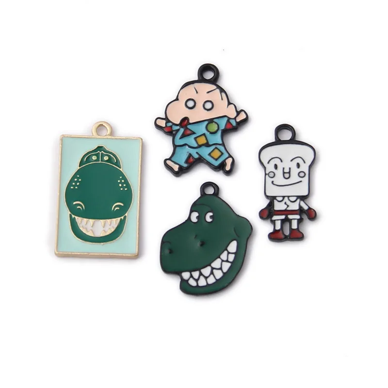 

10Pcs/lot Cartoon Cartoon Dinosaur Crayon Shinchan Enamel Charm Gold Metal Pendant Oil Drop Charm Earring Bracelet DIY Jewelry
