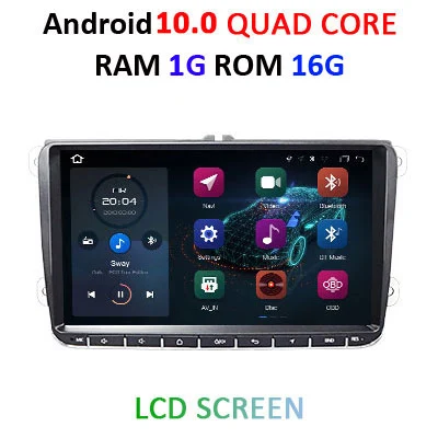 1G 16G LCD DSP ips " Android 10 автомобильный радиоприемник gps навигация для VW Skoda Octavia golf 5 6 touran passat B6 jetta polo tiguan RDS мультимедиа - Цвет: 1G 16G LCD