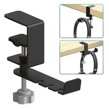 

Suspension Headphone Stand Desk Hanger Metal Holder 360 Rotating Arm Hook Clamp DJA99
