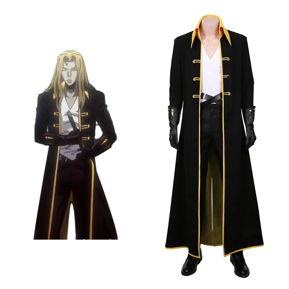 Костюм для косплея Castlevania Adrian Alucard Tepes Униформа плащ костюм на Хэллоуин
