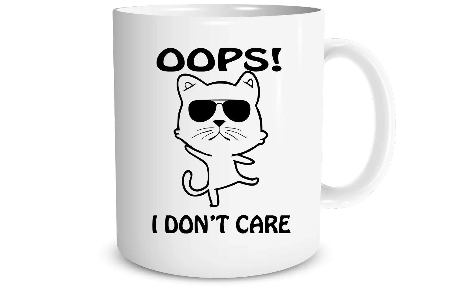 Милые кружки с рисунками кошек Oops I Don't Care кружка 11 унций, керамическая кружка для кофе кружка уникальный подарок для любителей кошек