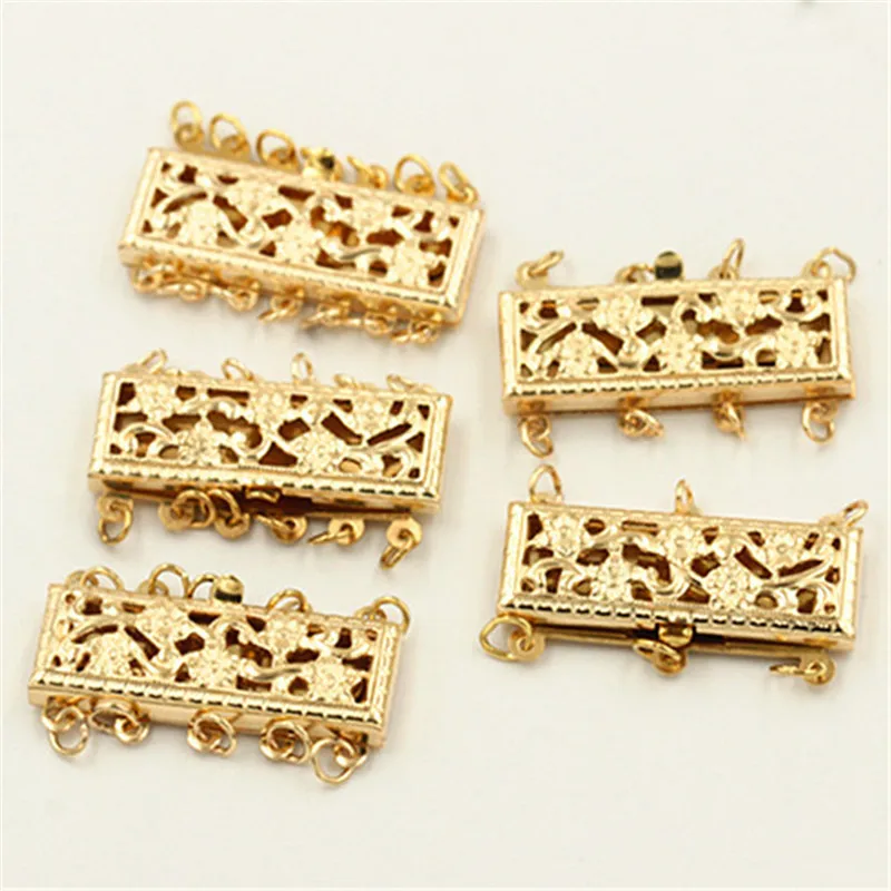 14K Gold Filled 9x23mm Filigree Pearl Clasp Gold Button Jewelry Accessories Supplies for Bracelets Necklace Making Findings