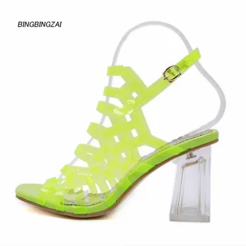 

BBZAI Major suit Internet Celebrities ladies shoes Summer New pattern Sandals 9CM Thin Heels Sexy Fashion Show Nightclub 4-8 9