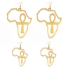 Anniyo African Map Big Ankh Earrings Exaggerate Larger Earring Africa Egypt Nile Key Traditional Ethnic Hyperbole  #154721 3