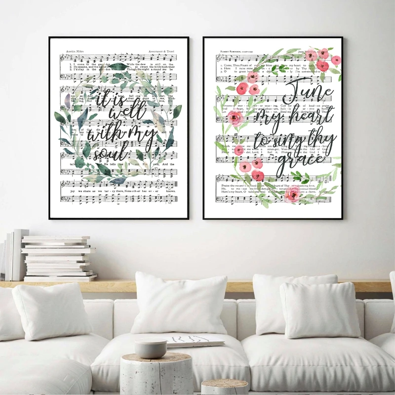 Floral Hymn Wall Art Prints Home Decor