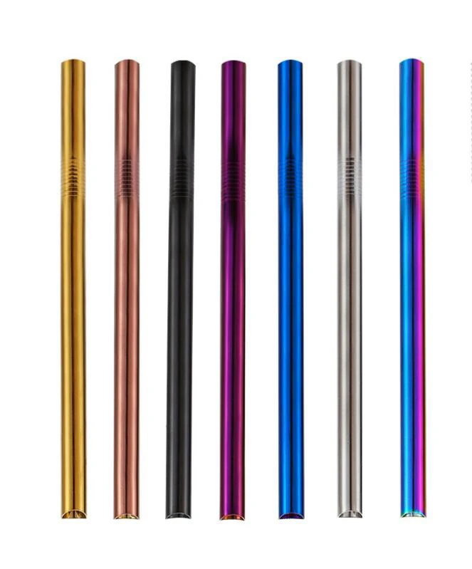 10pcs 12mm*8.5inch/215mm Colorful Stainless Steel Straws Large Size for Bubble Tea Milk Shake Pearl Milk Tea string