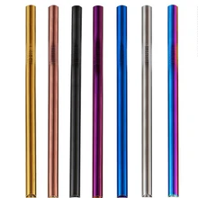 10pcs 12mm*8.5inch/215mm Colorful Stainless Steel Straws Large Size for Bubble Tea Milk Shake Pearl Milk Tea string