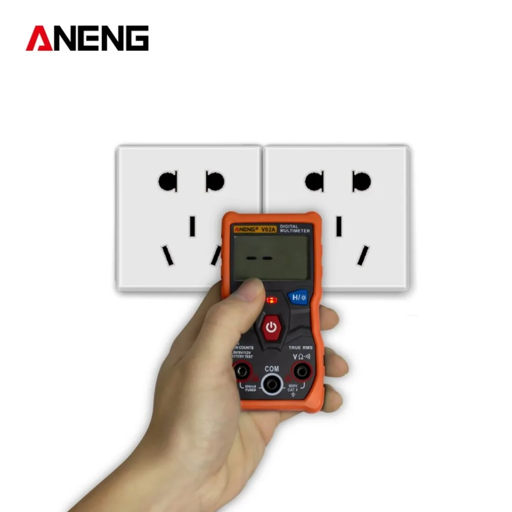 Aneng V02A мультиметр для передачи данных Ncv цифровой ЖК-дисплей Вольтметр переменного/постоянного тока Автоматический диапазон диодное Сопротивление Частота Емкость Тестер