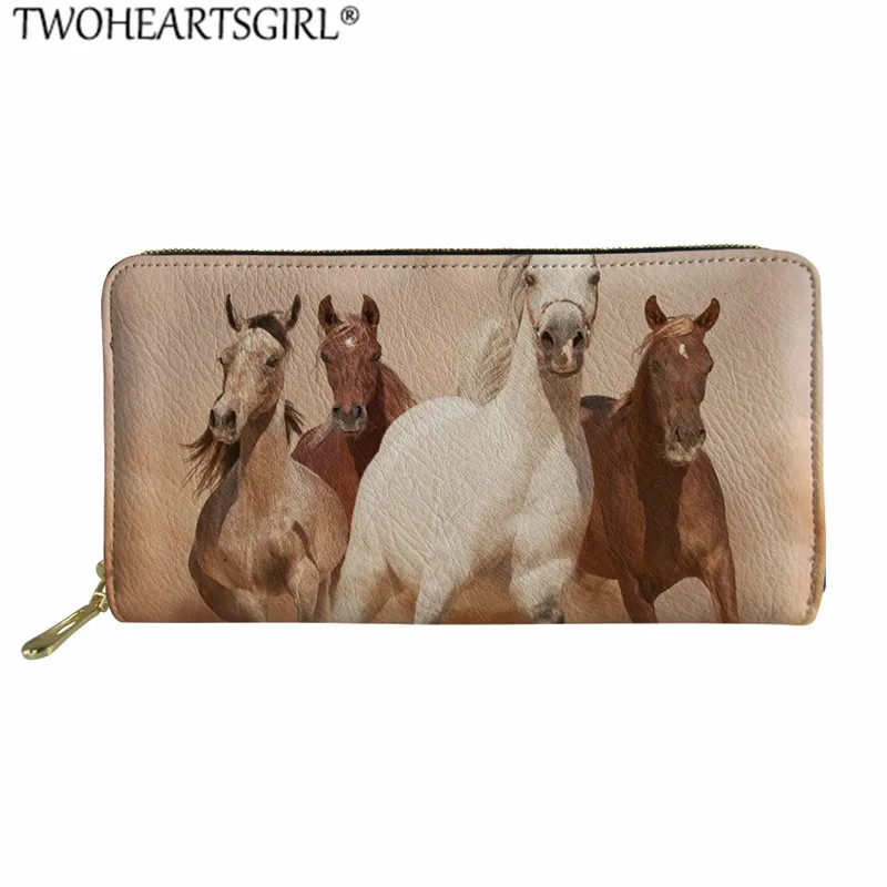 Twoheartsgirl кошелек в виде лошади, женский кожаный кошелек, роскошный дизайн, длинные кошельки и держатель для карт, клатч, дамские сумки для денег - Цвет: YY0811Z21