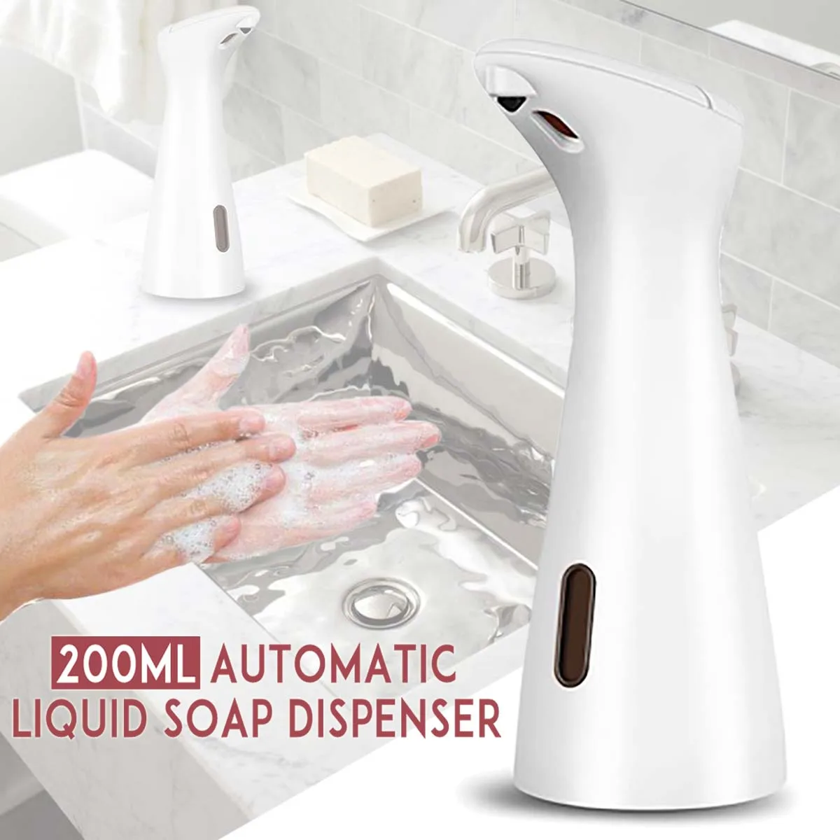 

200ml Automatic Liquid Soap Dispenser Intelligent Sensor Touchless Auto Foam Hand Washing Kitchen Bathroom Smart Home