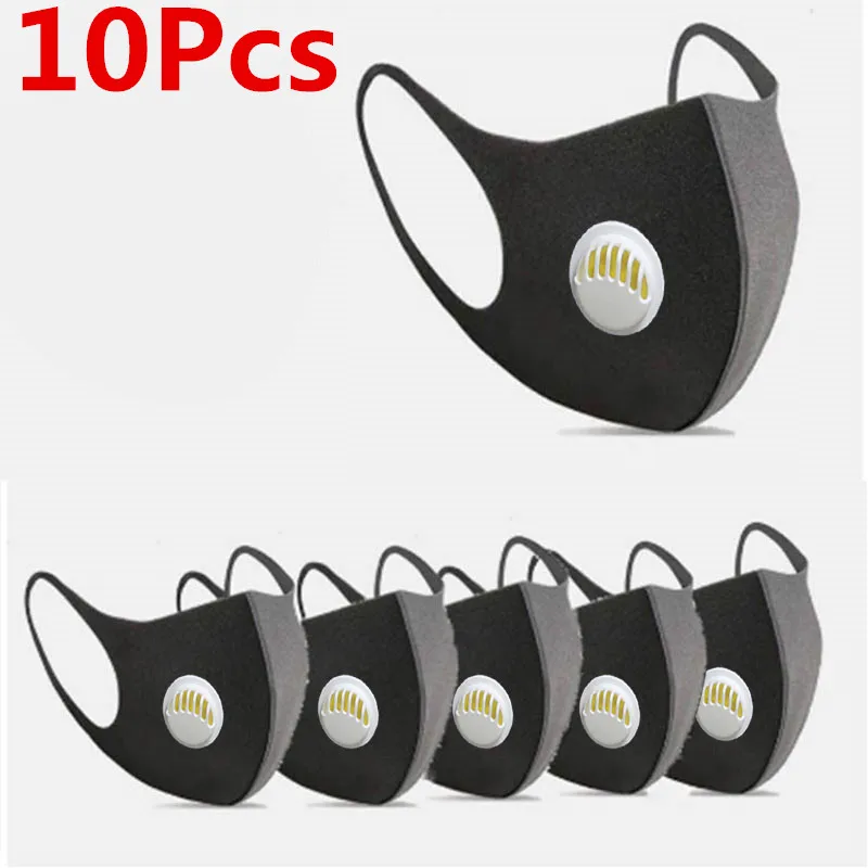 

30/10Pcs Sponge Dustproof PM2.5 Pollution Face Mouth Anti Dust Mask Breathing Valve Washable Reusable Muffle Filter Respirator