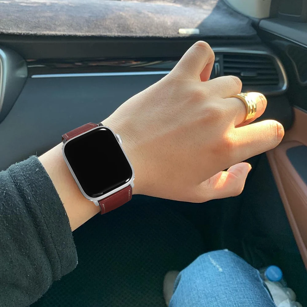 Кожаный браслет iStrap для Apple Watch 42 мм, 38 мм, 44 мм, 40 мм, серия 4, 3, 2, ремешок для Apple Watch iWatch, ремешок для часов
