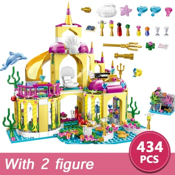 

Girl Friends 436pcs Princess Mermaid Ariel Undersea Palace Building Bricks Blocks Sets Toy Compatible Lepining Bricks For Girl