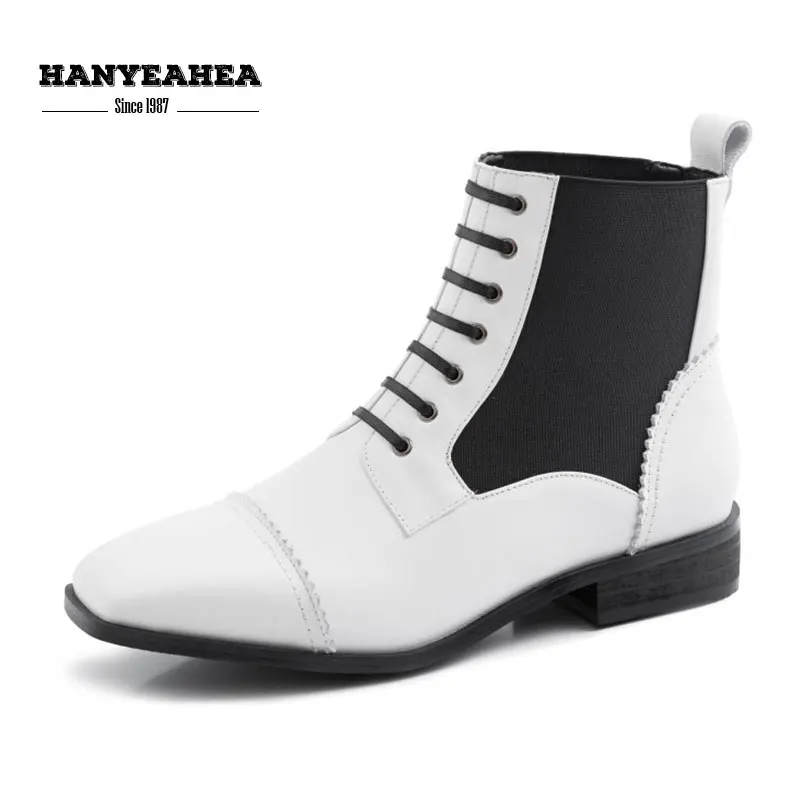 

Elastic Band Women's Boots Autumn Leisure Sweet Female Boot Concise Fashion Black White Hot Sales Boots