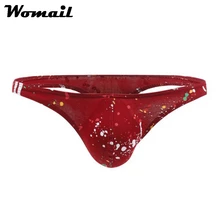 Womail мужские плавки, привлекательное нижнее белье для геев, мужские тонкие шелковые мужские с низкой талией, U выпуклые кальсоны, горячая Распродажа I400906