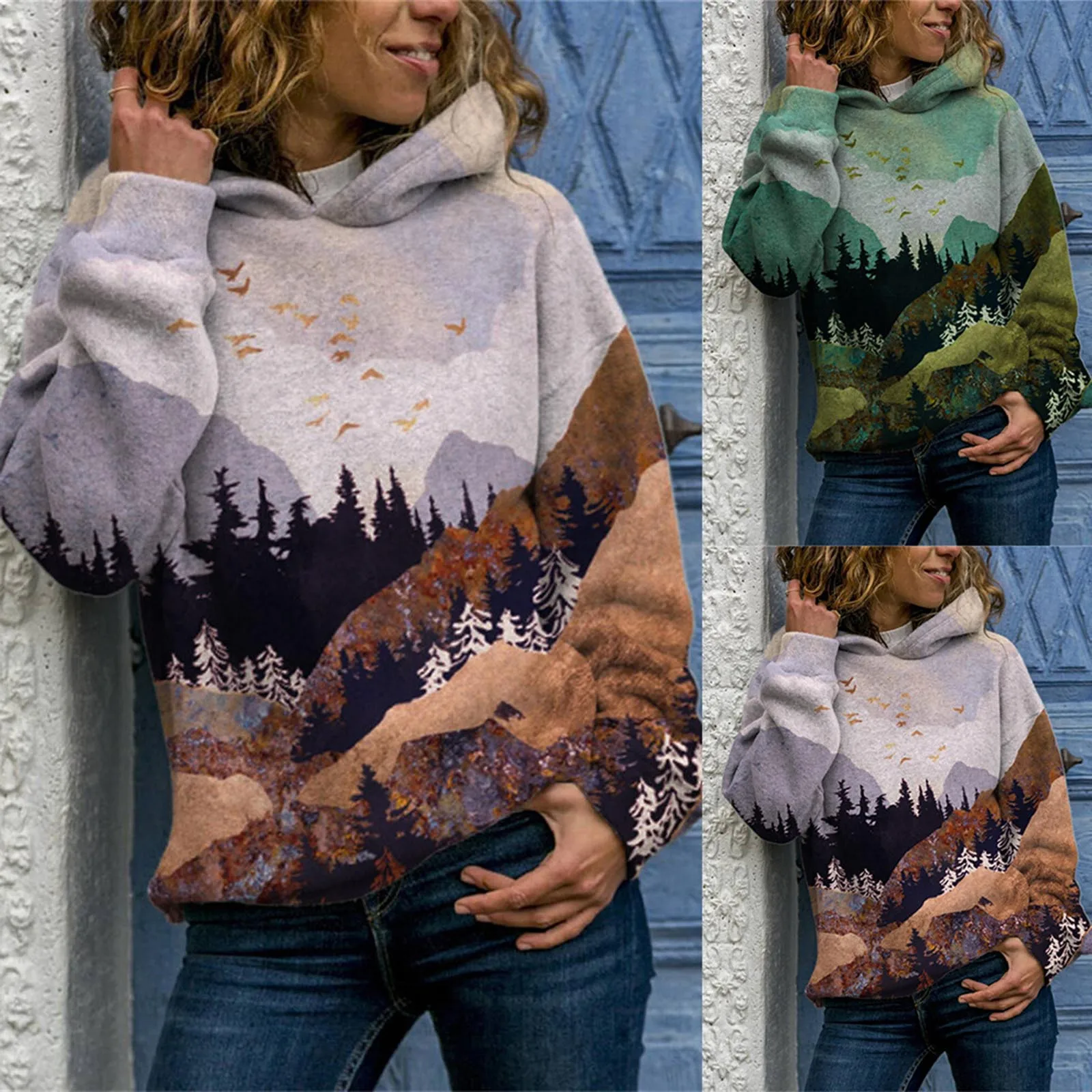 Treetop Silhouette Casual Sweater 