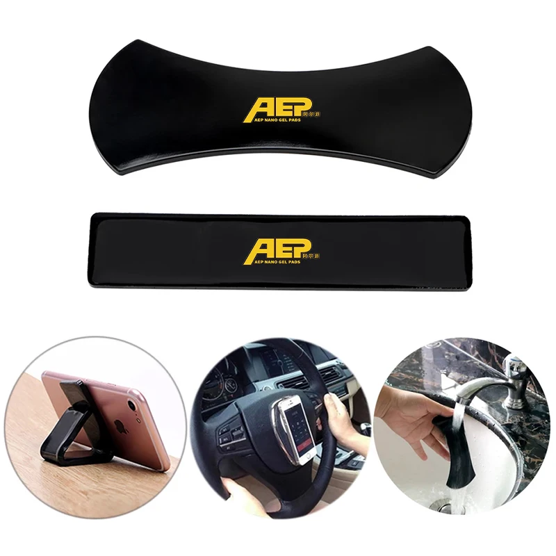 

2 Pcs Multifunctional Gel Pads Anywhere Sticky Phone Holder Universal Fixate Pad Creative Car Bracket Wall Holder