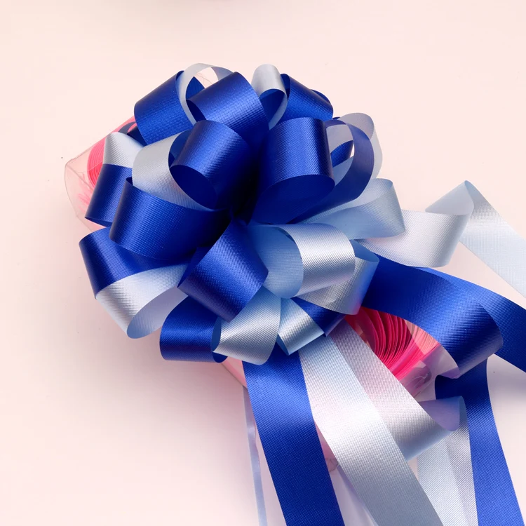 blue 10 шт. лент для украшения свадебной вечеринки, дня рождения, подарочная упаковка, лента для домашнего декора автомобиля, ленты вытягивания цветка для детского душа - Цвет: blue