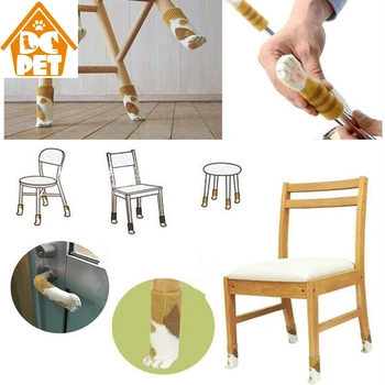 

DHL 200set 4pcs/set Chair Cat Leg Socks Cloth Floor Protection Knitting Wool Socks Anti-slip Table Legs Furniture Feet Cover